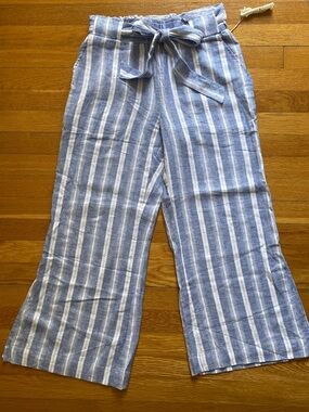 Indigo Rein Blue & White Striped Elastic waist with Tie Pants